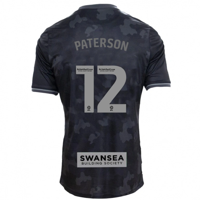 Danxen Kinder Jamie Paterson #12 Schwarz Auswärtstrikot Trikot 2024/25 T-Shirt Schweiz