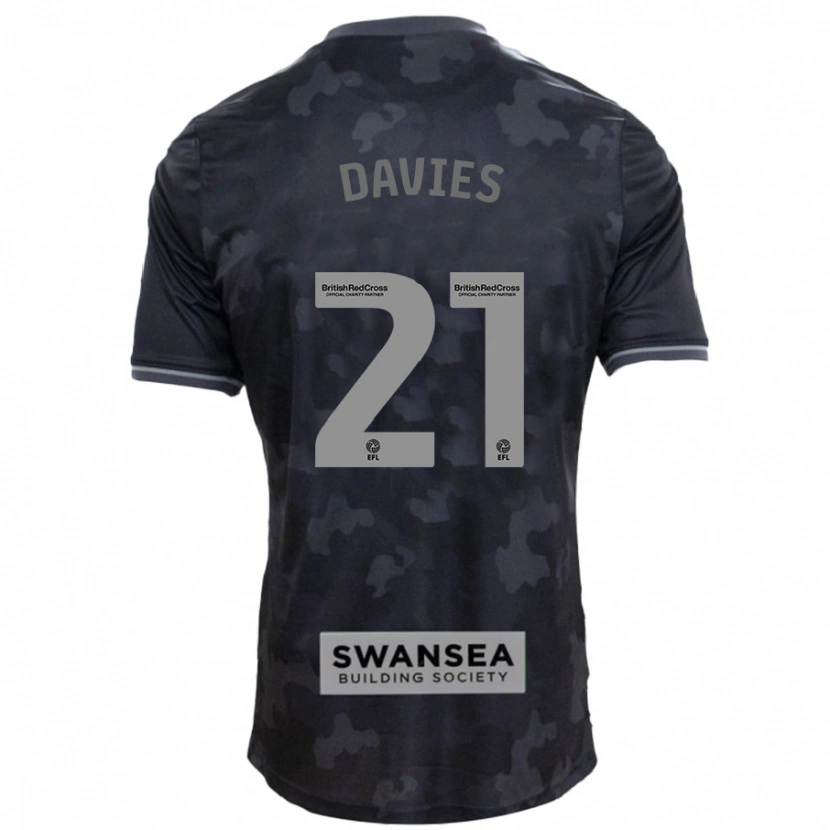 Danxen Kinder Laura Davies #21 Schwarz Auswärtstrikot Trikot 2024/25 T-Shirt Schweiz