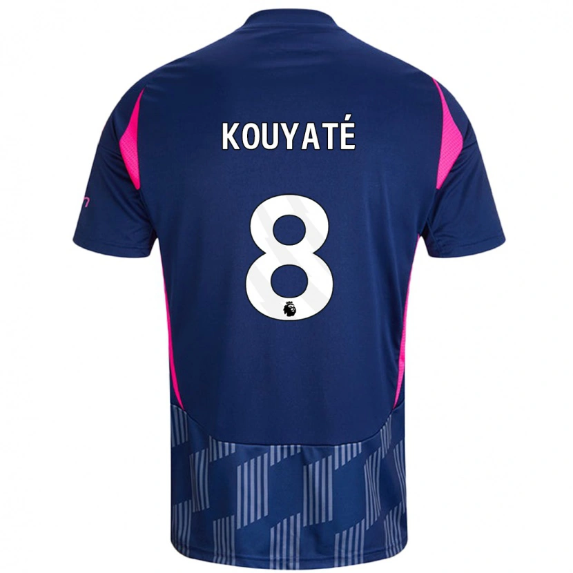 Danxen Kinder Cheikhou Kouyaté #8 Königsblau Rosa Auswärtstrikot Trikot 2024/25 T-Shirt Schweiz