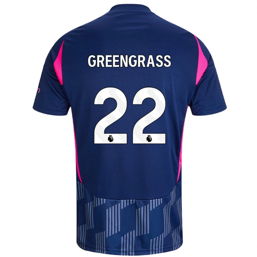 Danxen Kinder Charlotte Greengrass #22 Königsblau Rosa Auswärtstrikot Trikot 2024/25 T-Shirt Schweiz