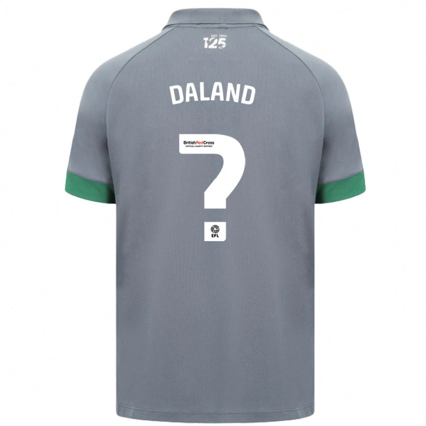 Danxen Kinder Jesper Daland #0 Dunkelgrau Auswärtstrikot Trikot 2024/25 T-Shirt Schweiz