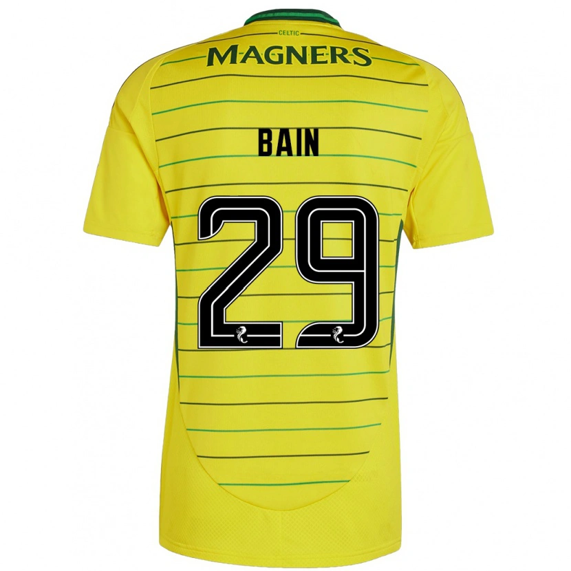 Danxen Kinder Scott Bain #29 Gelb Auswärtstrikot Trikot 2024/25 T-Shirt Schweiz