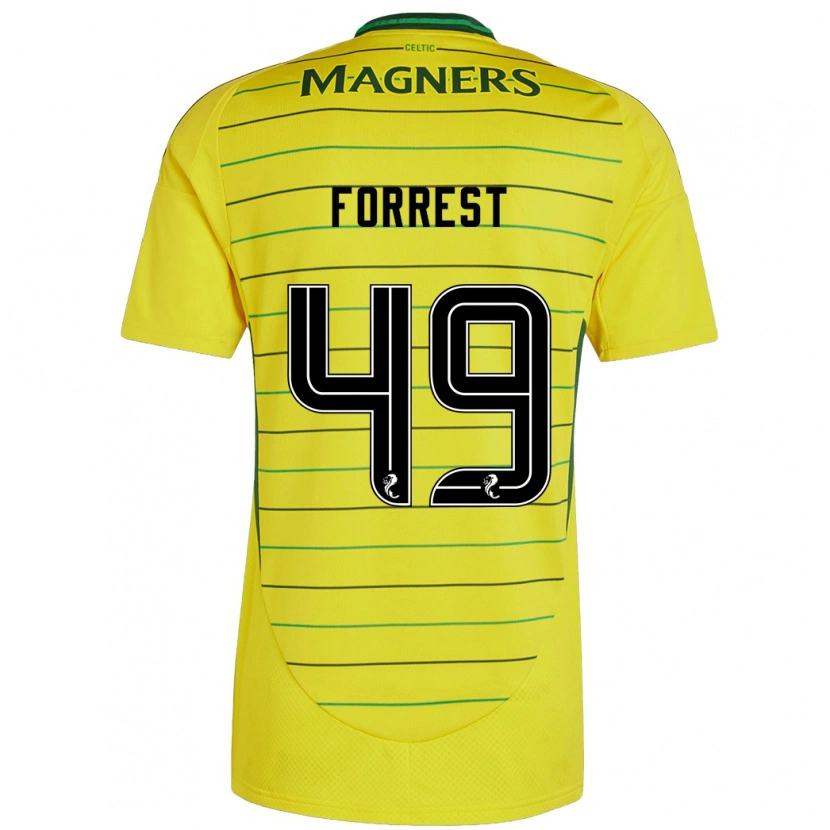 Danxen Kinder James Forrest #49 Gelb Auswärtstrikot Trikot 2024/25 T-Shirt Schweiz