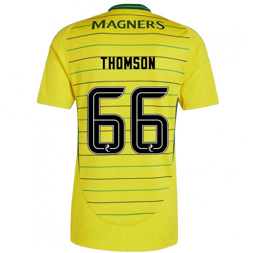 Danxen Kinder Corey Thomson #66 Gelb Auswärtstrikot Trikot 2024/25 T-Shirt Schweiz