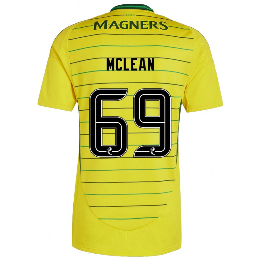 Danxen Kinder Kai Mclean #69 Gelb Auswärtstrikot Trikot 2024/25 T-Shirt Schweiz