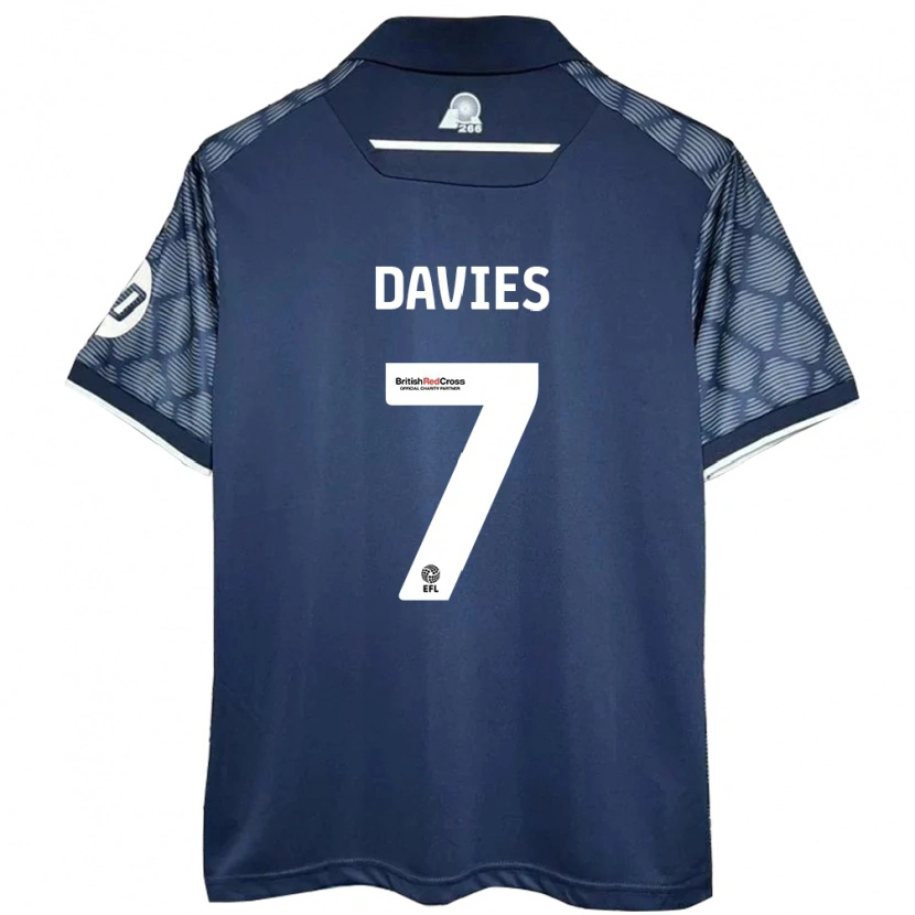 Danxen Kinder Jordan Davies #7 Schwarz Auswärtstrikot Trikot 2024/25 T-Shirt Schweiz