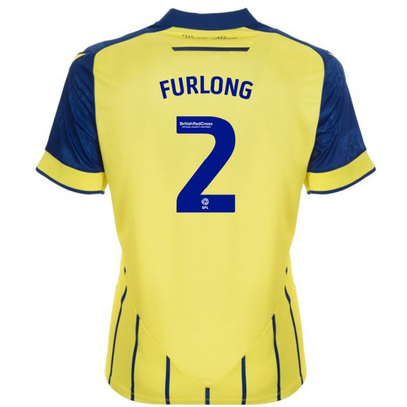 Danxen Kinder Darnell Furlong #2 Gelb Blau Auswärtstrikot Trikot 2024/25 T-Shirt Schweiz