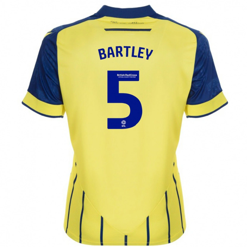 Danxen Kinder Kyle Bartley #5 Gelb Blau Auswärtstrikot Trikot 2024/25 T-Shirt Schweiz