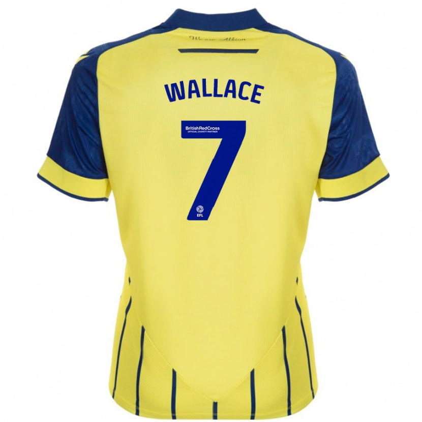 Danxen Kinder Jed Wallace #7 Gelb Blau Auswärtstrikot Trikot 2024/25 T-Shirt Schweiz