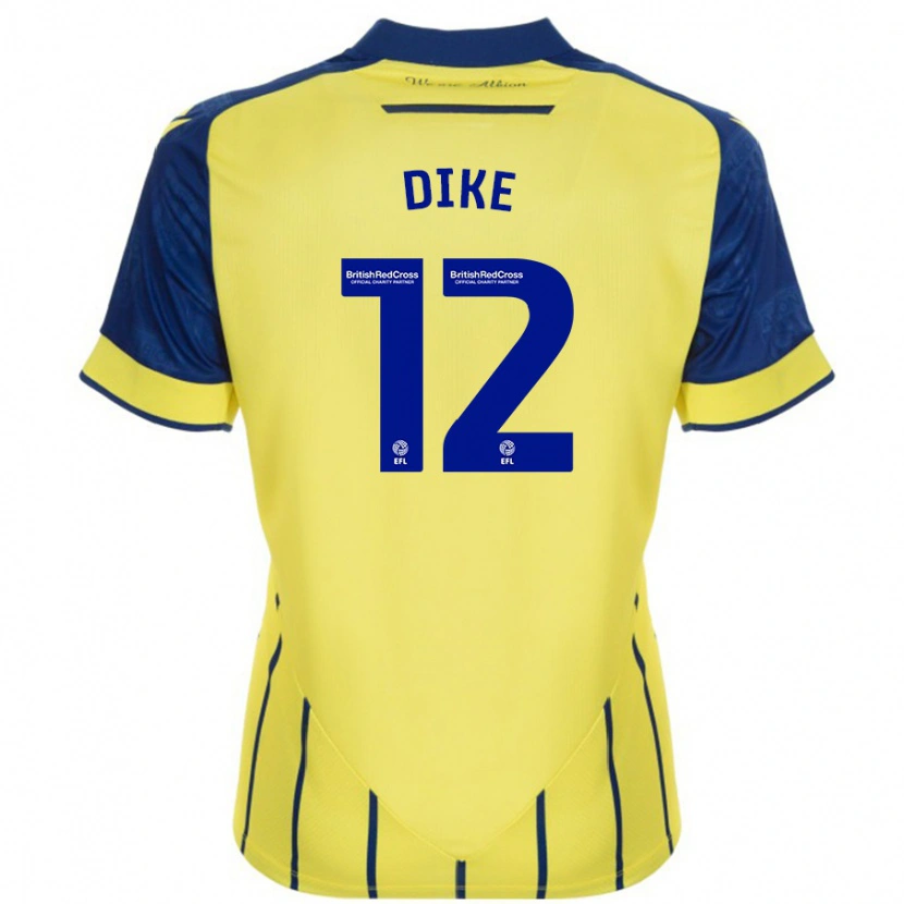 Danxen Kinder Daryl Dike #12 Gelb Blau Auswärtstrikot Trikot 2024/25 T-Shirt Schweiz