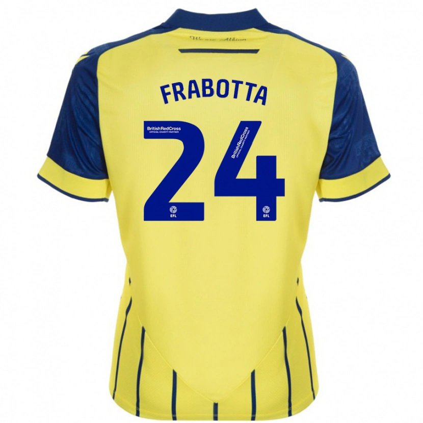 Danxen Kinder Gianluca Frabotta #24 Gelb Blau Auswärtstrikot Trikot 2024/25 T-Shirt Schweiz