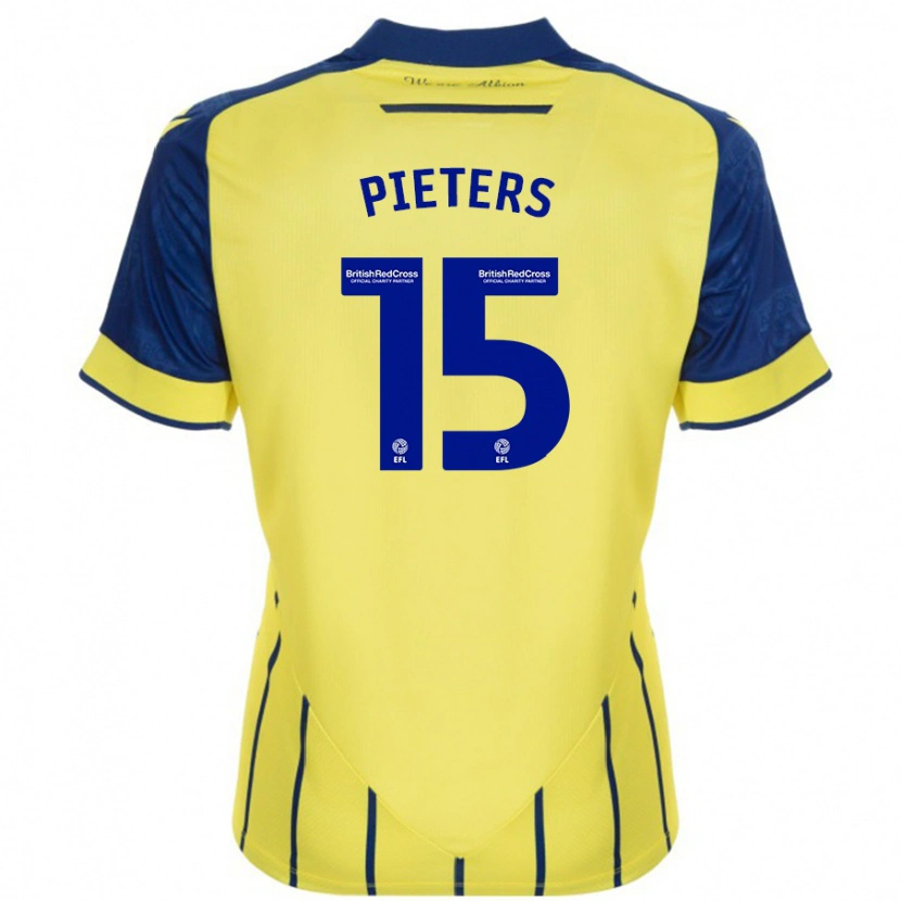 Danxen Kinder Erik Pieters #15 Gelb Blau Auswärtstrikot Trikot 2024/25 T-Shirt Schweiz