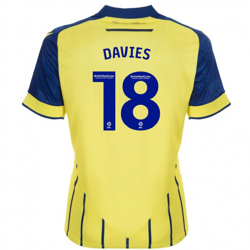 Danxen Kinder Jessica Davies #18 Gelb Blau Auswärtstrikot Trikot 2024/25 T-Shirt Schweiz