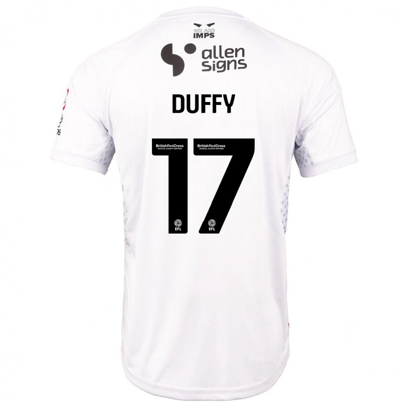 Danxen Kinder Dylan Duffy #17 Rot Weiß Auswärtstrikot Trikot 2024/25 T-Shirt Schweiz