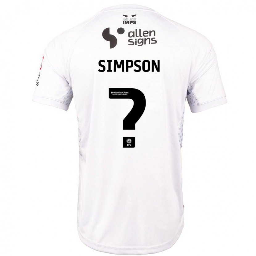 Danxen Kinder John Simpson #0 Rot Weiß Auswärtstrikot Trikot 2024/25 T-Shirt Schweiz