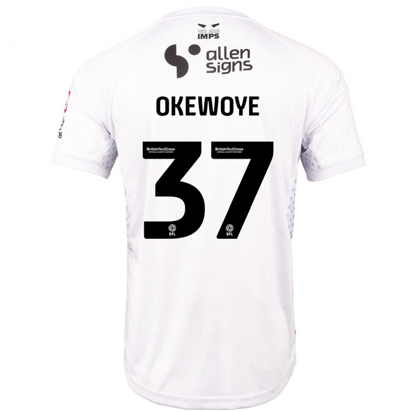 Danxen Kinder Gbolahan Okewoye #37 Rot Weiß Auswärtstrikot Trikot 2024/25 T-Shirt Schweiz