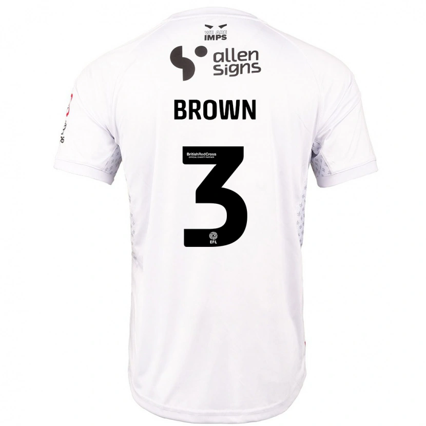 Danxen Kinder Jaden Brown #3 Rot Weiß Auswärtstrikot Trikot 2024/25 T-Shirt Schweiz