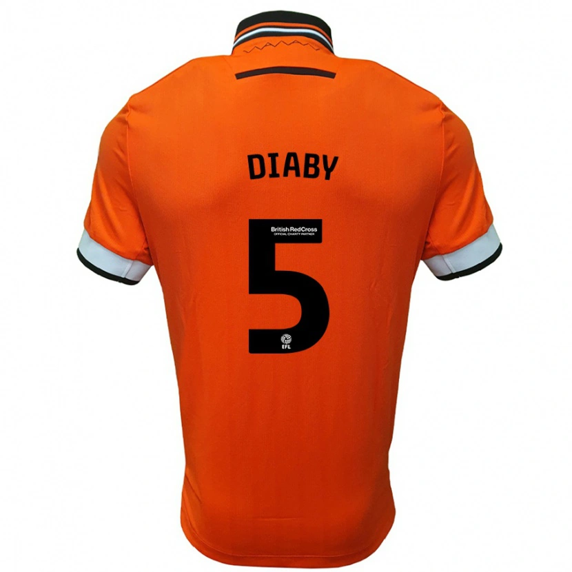 Danxen Kinder Bambo Diaby #5 Orange Weiß Auswärtstrikot Trikot 2024/25 T-Shirt Schweiz