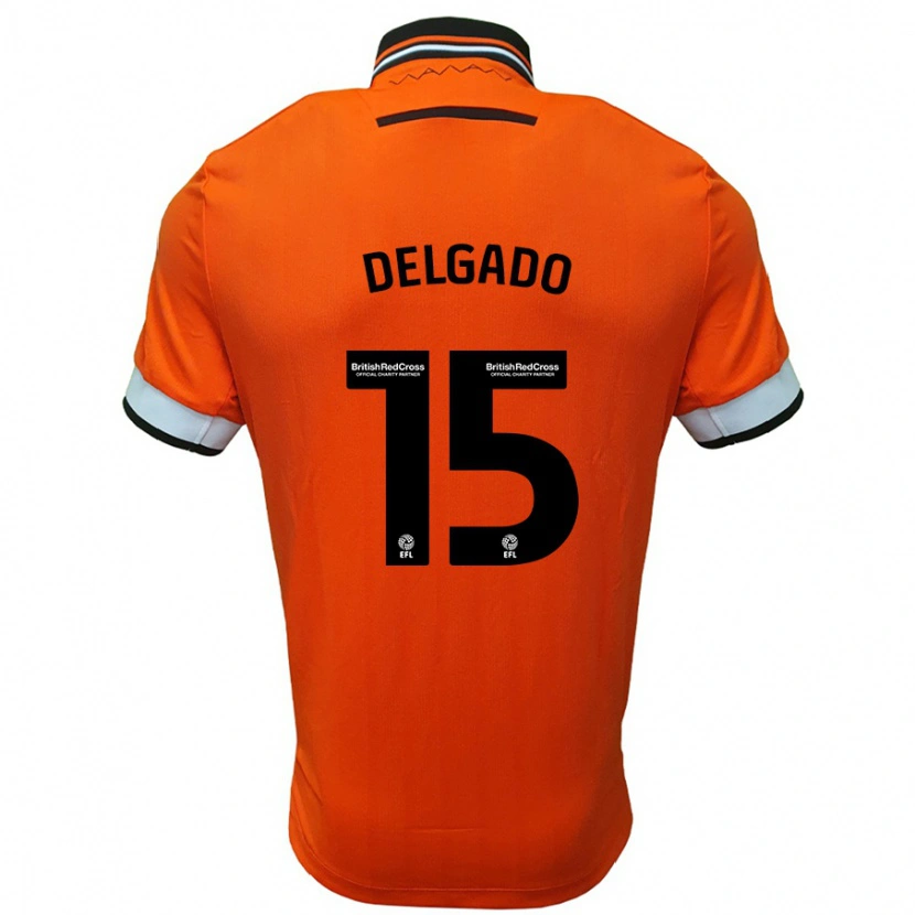 Danxen Kinder Juan Delgado #15 Orange Weiß Auswärtstrikot Trikot 2024/25 T-Shirt Schweiz