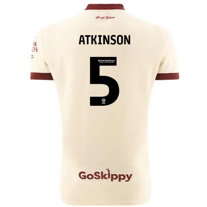 Danxen Kinder Rob Atkinson #5 Cremeweiß Auswärtstrikot Trikot 2024/25 T-Shirt Schweiz