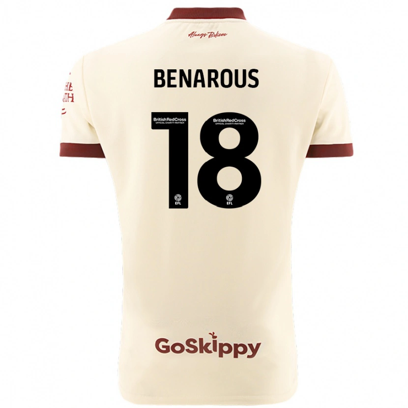 Danxen Kinder Ayman Benarous #18 Cremeweiß Auswärtstrikot Trikot 2024/25 T-Shirt Schweiz