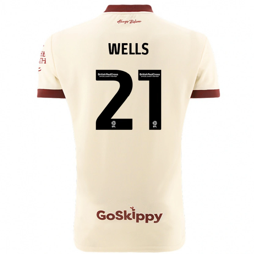 Danxen Kinder Nahki Wells #21 Cremeweiß Auswärtstrikot Trikot 2024/25 T-Shirt Schweiz