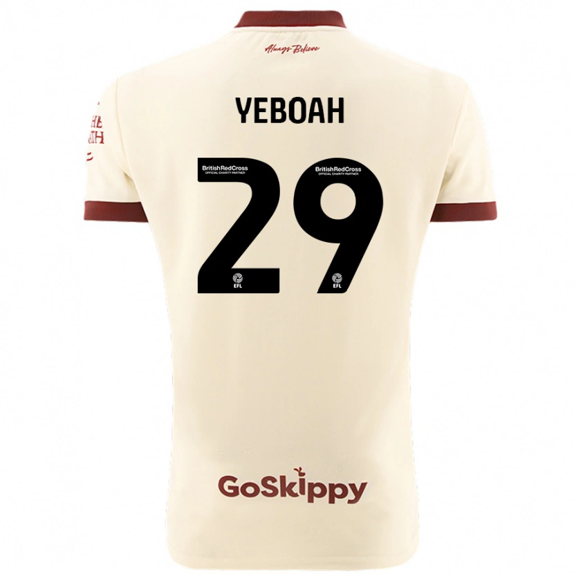 Danxen Kinder Ephraim Yeboah #29 Cremeweiß Auswärtstrikot Trikot 2024/25 T-Shirt Schweiz