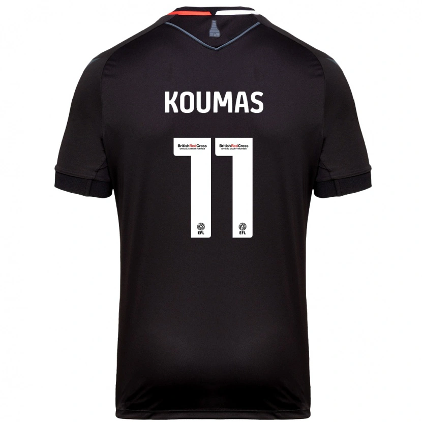 Danxen Kinder Lewis Koumas #11 Schwarz Auswärtstrikot Trikot 2024/25 T-Shirt Schweiz