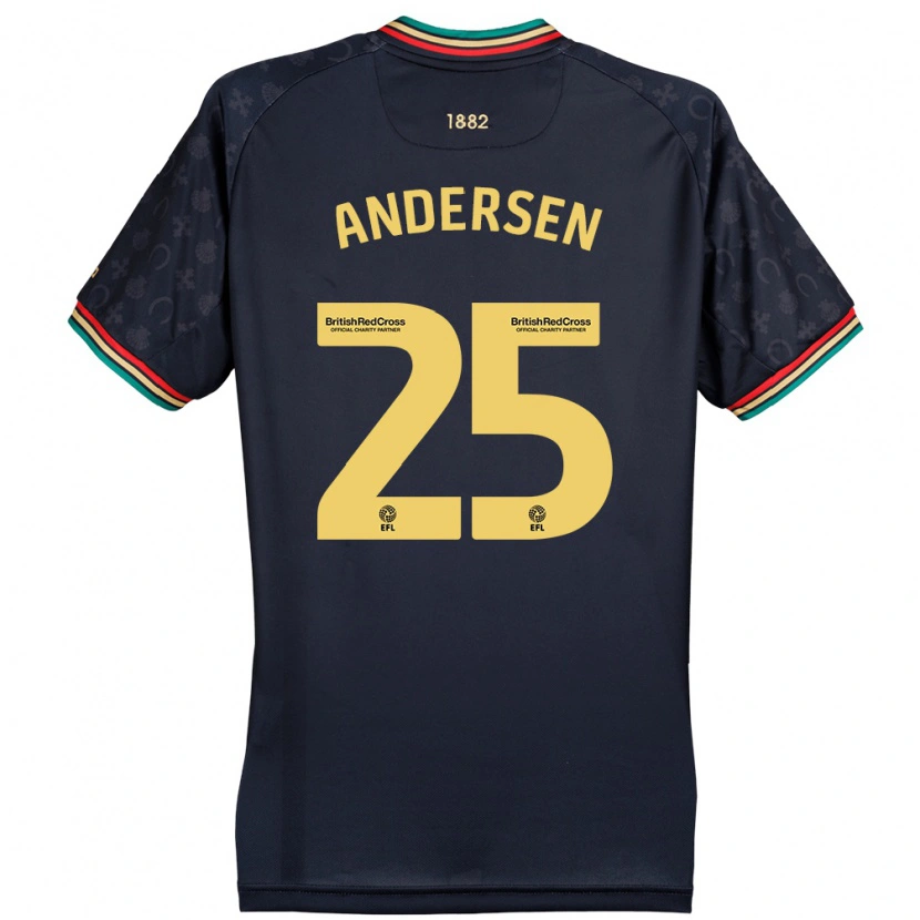 Danxen Kinder Lucas Andersen #25 Dunkelmarineblau Auswärtstrikot Trikot 2024/25 T-Shirt Schweiz