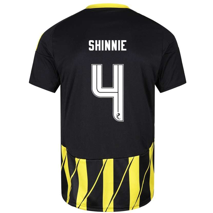 Danxen Kinder Graeme Shinnie #4 Schwarz Gelb Auswärtstrikot Trikot 2024/25 T-Shirt Schweiz