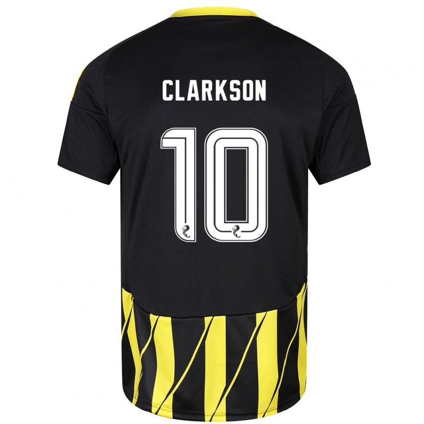 Danxen Kinder Leighton Clarkson #10 Schwarz Gelb Auswärtstrikot Trikot 2024/25 T-Shirt Schweiz