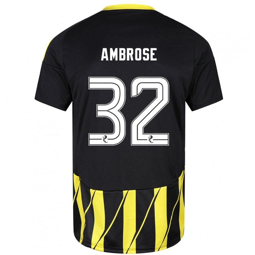 Danxen Kinder Peter Ambrose #32 Schwarz Gelb Auswärtstrikot Trikot 2024/25 T-Shirt Schweiz