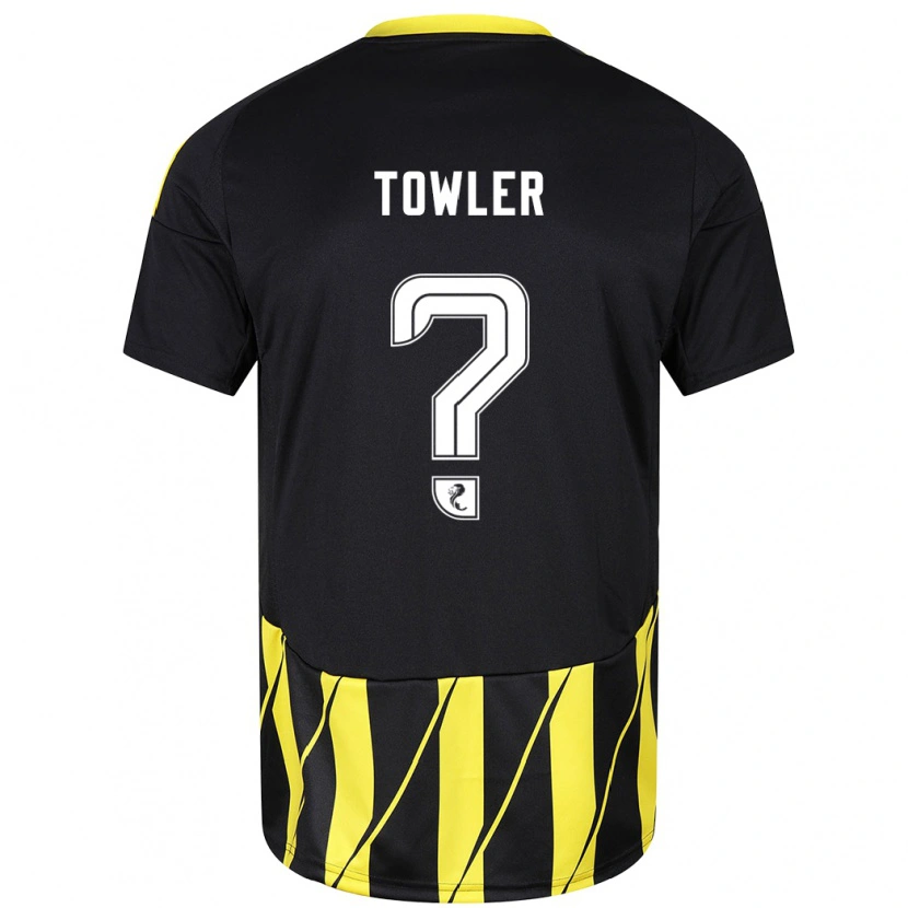 Danxen Kinder Evan Towler #0 Schwarz Gelb Auswärtstrikot Trikot 2024/25 T-Shirt Schweiz