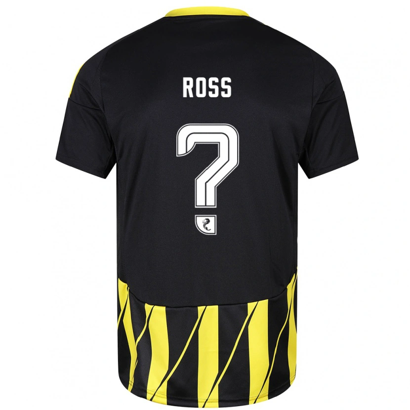 Danxen Kinder Dylan Ross #0 Schwarz Gelb Auswärtstrikot Trikot 2024/25 T-Shirt Schweiz