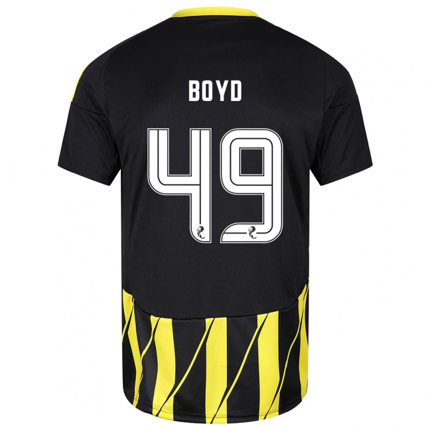 Danxen Kinder Fletcher Boyd #49 Schwarz Gelb Auswärtstrikot Trikot 2024/25 T-Shirt Schweiz