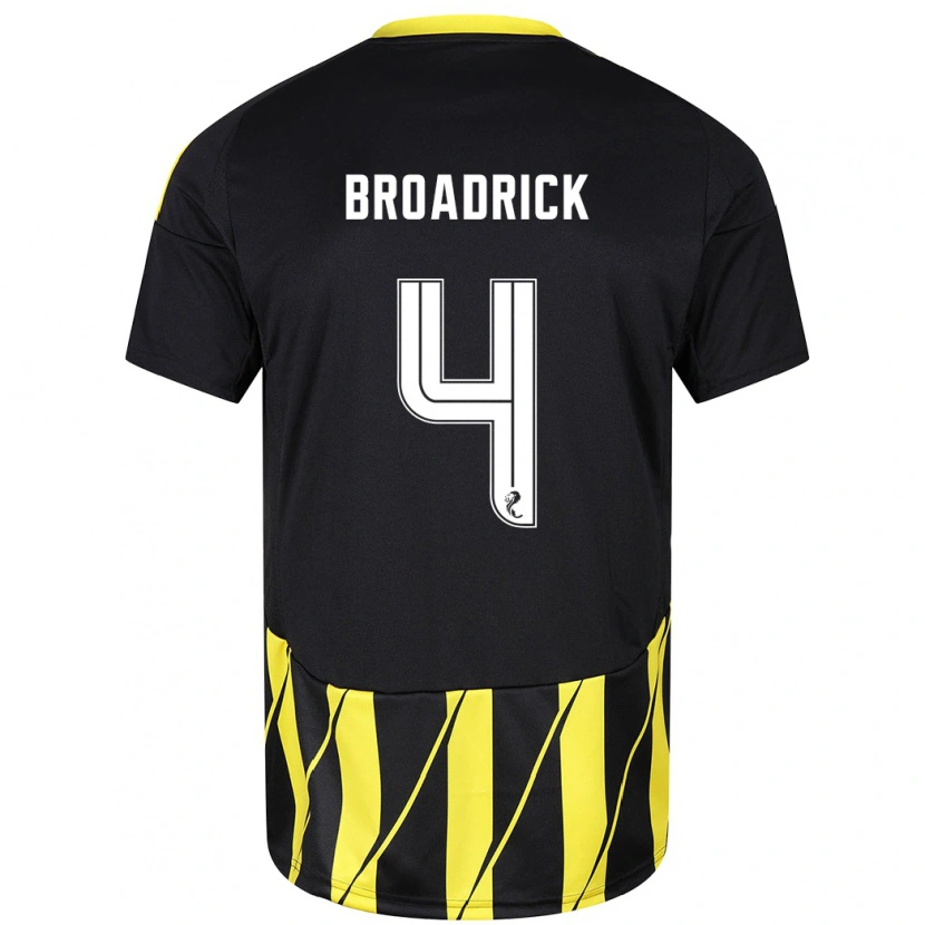 Danxen Kinder Jessica Broadrick #4 Schwarz Gelb Auswärtstrikot Trikot 2024/25 T-Shirt Schweiz