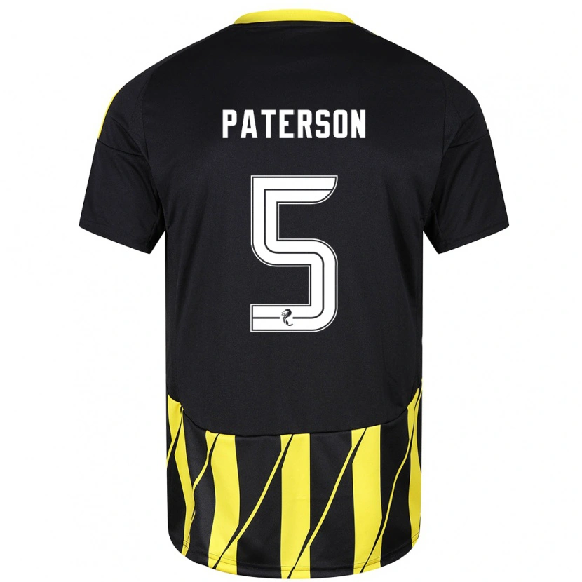 Danxen Kinder Donna Paterson #5 Schwarz Gelb Auswärtstrikot Trikot 2024/25 T-Shirt Schweiz