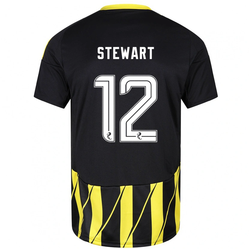 Danxen Kinder Hannah Stewart #12 Schwarz Gelb Auswärtstrikot Trikot 2024/25 T-Shirt Schweiz