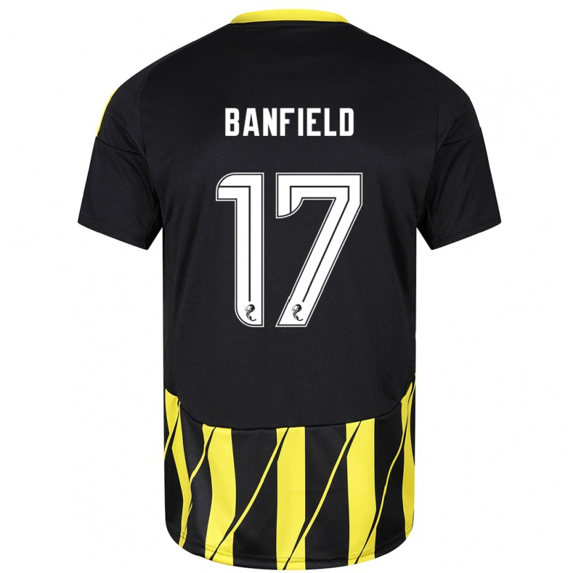 Danxen Kinder Keeley Banfield #17 Schwarz Gelb Auswärtstrikot Trikot 2024/25 T-Shirt Schweiz