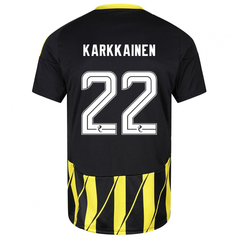 Danxen Kinder Elena Kärkkäinen #22 Schwarz Gelb Auswärtstrikot Trikot 2024/25 T-Shirt Schweiz