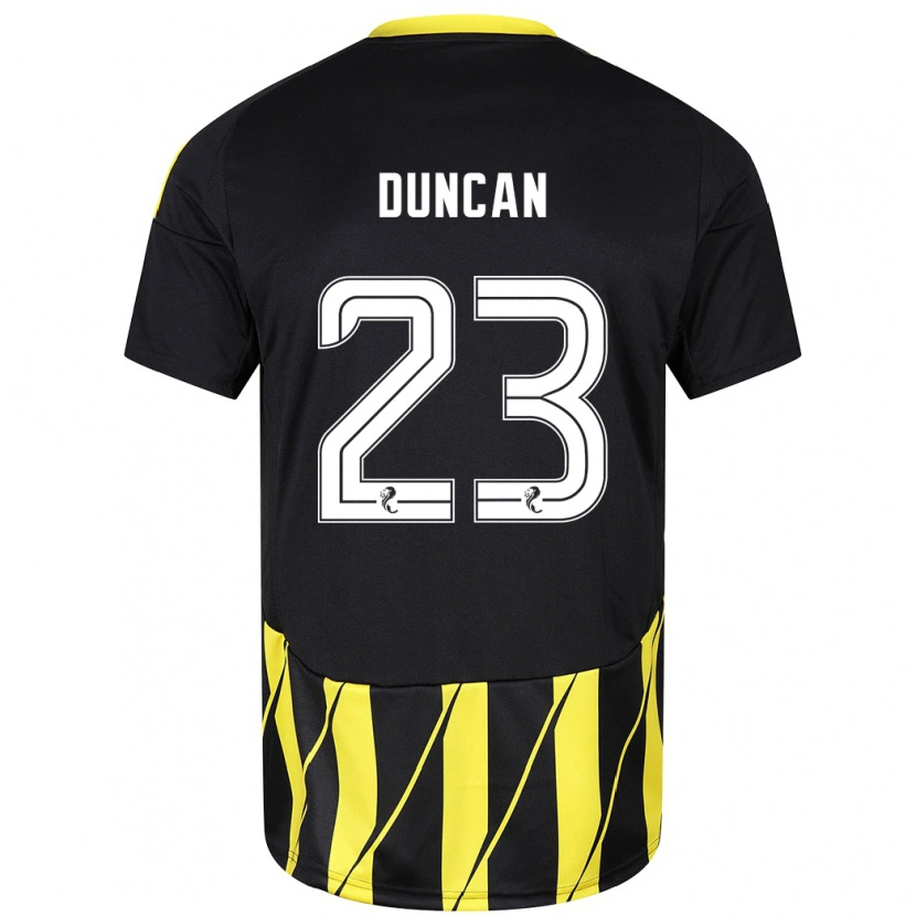 Danxen Kinder Ryan Duncan #23 Schwarz Gelb Auswärtstrikot Trikot 2024/25 T-Shirt Schweiz