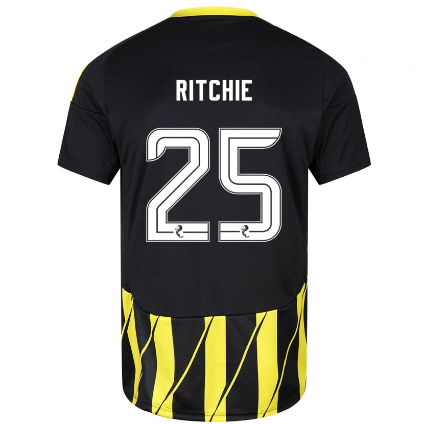 Danxen Kinder Tom Ritchie #25 Schwarz Gelb Auswärtstrikot Trikot 2024/25 T-Shirt Schweiz