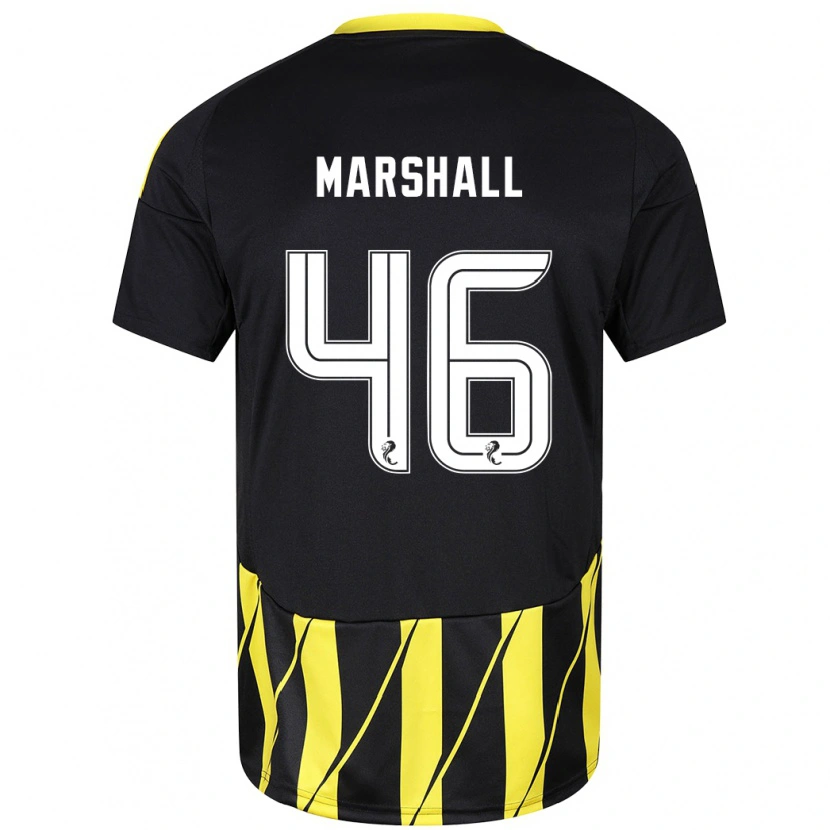 Danxen Kinder Findlay Marshall #46 Schwarz Gelb Auswärtstrikot Trikot 2024/25 T-Shirt Schweiz