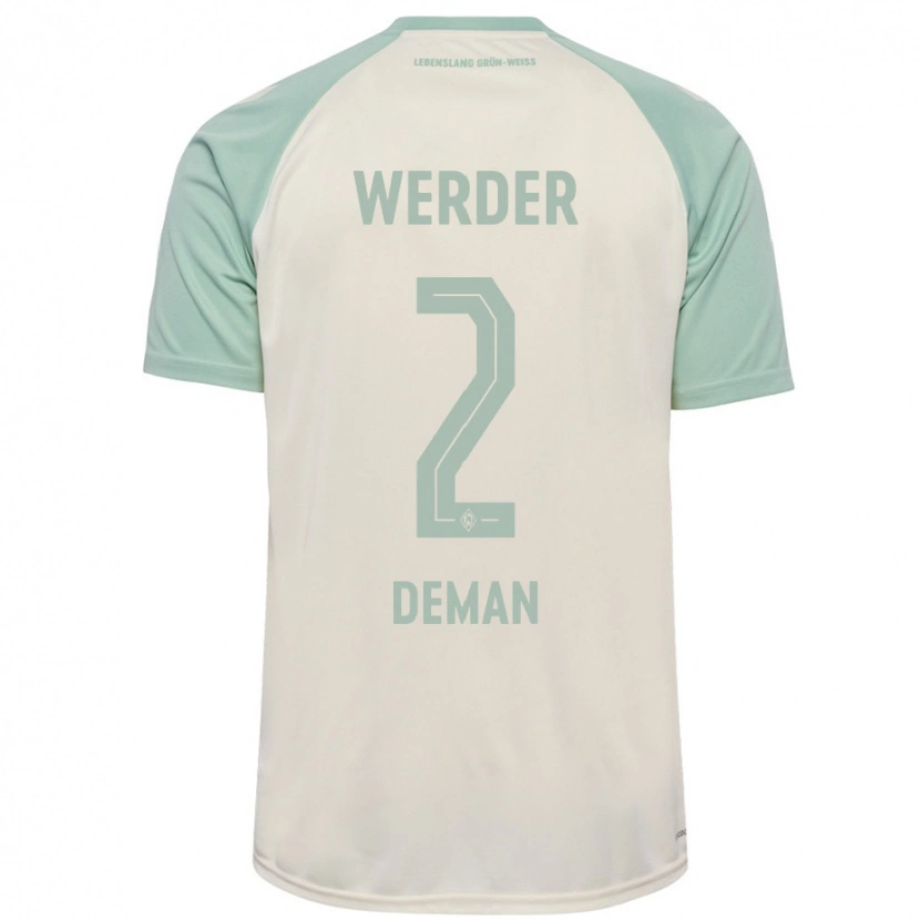 Danxen Kinder Olivier Deman #2 Cremeweiß Hellgrün Auswärtstrikot Trikot 2024/25 T-Shirt Schweiz