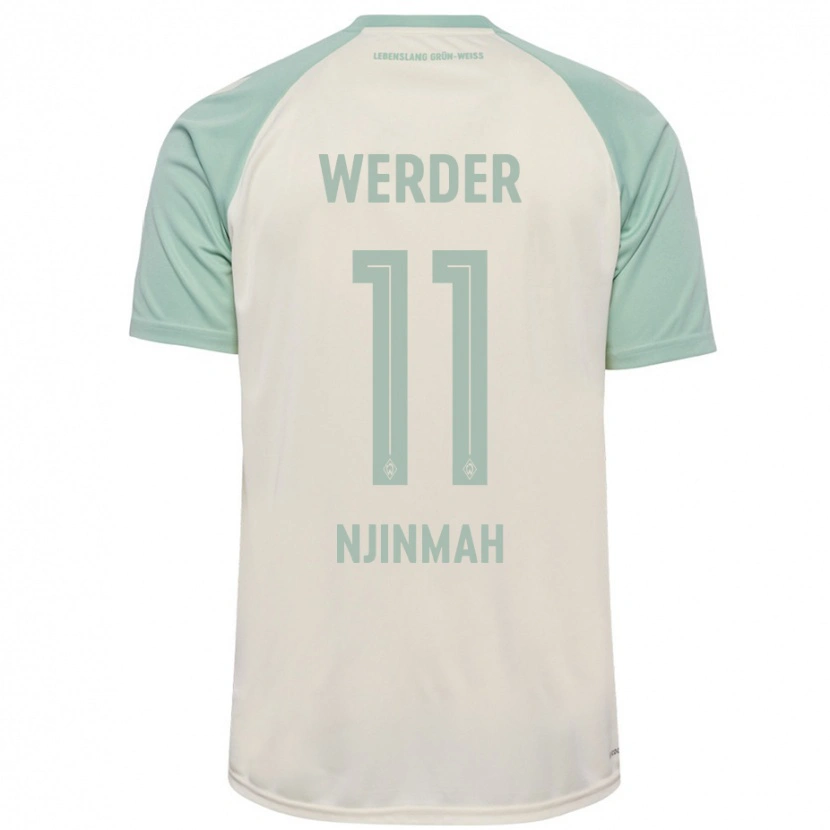 Danxen Kinder Justin Njinmah #11 Cremeweiß Hellgrün Auswärtstrikot Trikot 2024/25 T-Shirt Schweiz