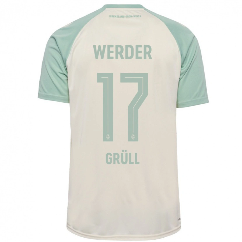 Danxen Kinder Marco Grüll #17 Cremeweiß Hellgrün Auswärtstrikot Trikot 2024/25 T-Shirt Schweiz