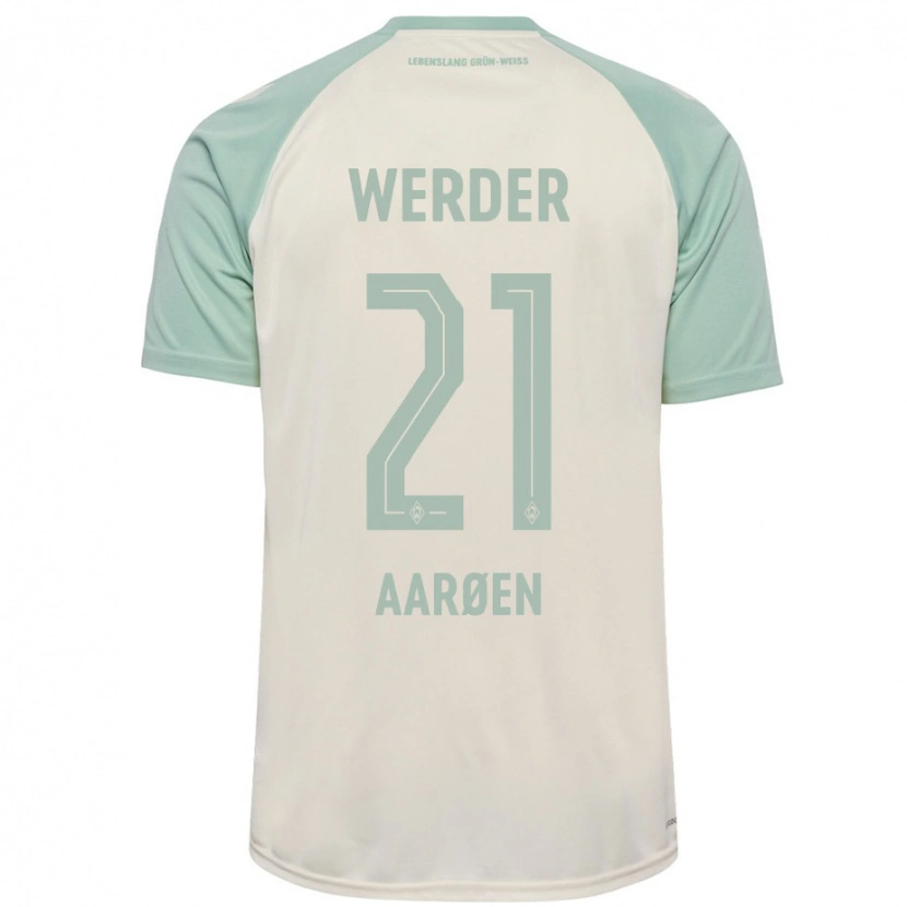 Danxen Kinder Isak Hansen-Aarøen #21 Cremeweiß Hellgrün Auswärtstrikot Trikot 2024/25 T-Shirt Schweiz