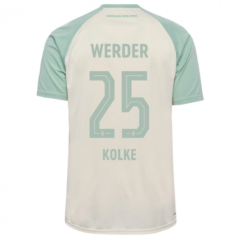 Danxen Kinder Markus Kolke #25 Cremeweiß Hellgrün Auswärtstrikot Trikot 2024/25 T-Shirt Schweiz