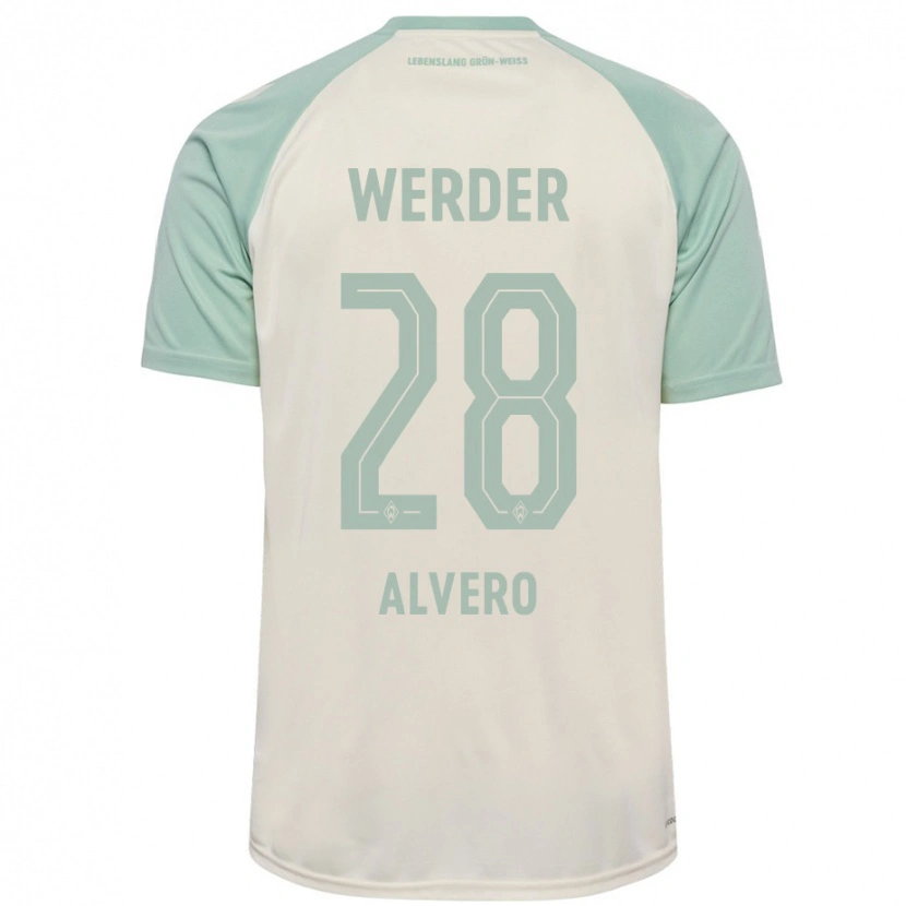 Danxen Kinder Skelly Alvero #28 Cremeweiß Hellgrün Auswärtstrikot Trikot 2024/25 T-Shirt Schweiz