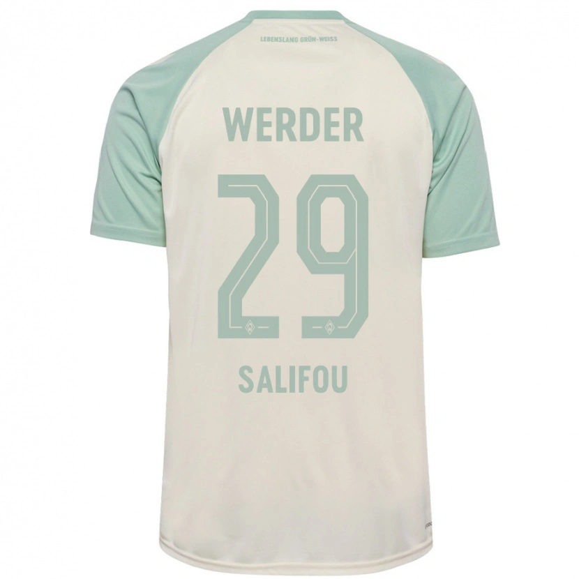 Danxen Kinder Dikeni Salifou #29 Cremeweiß Hellgrün Auswärtstrikot Trikot 2024/25 T-Shirt Schweiz